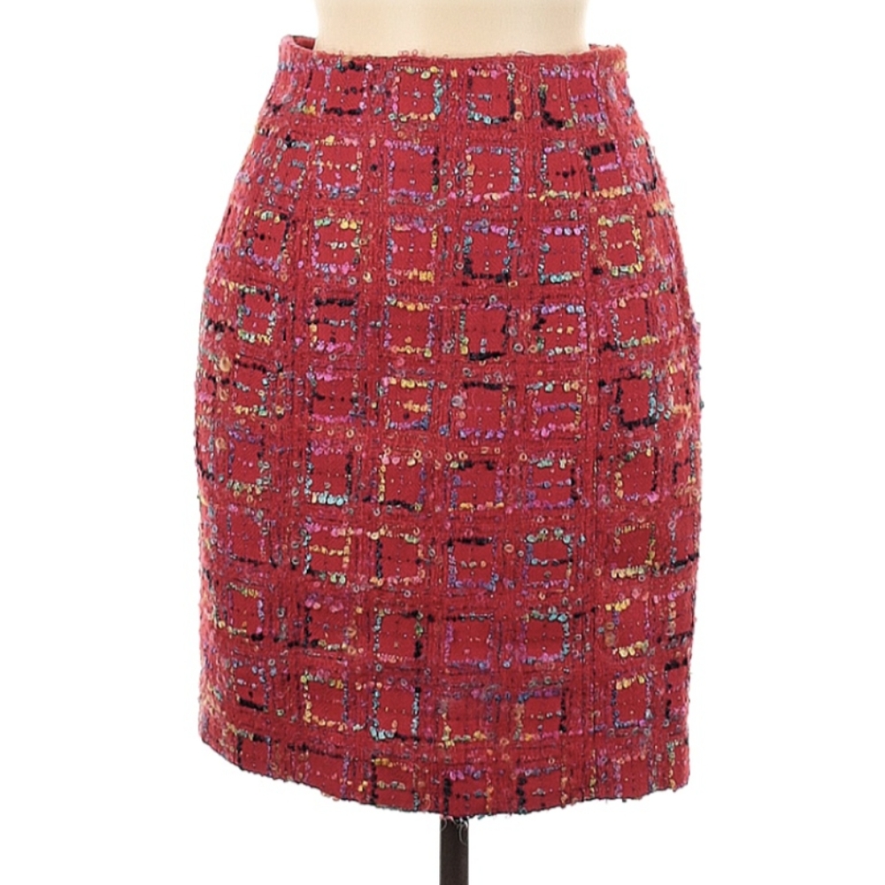 Vintage Tweed Boucle Mohair Wool Pencil Skirt